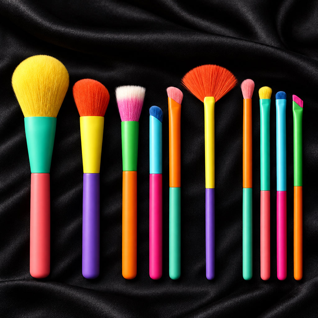 Rainbow makeup brushes