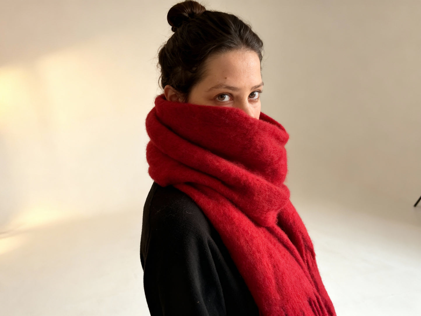 Red winter scarf