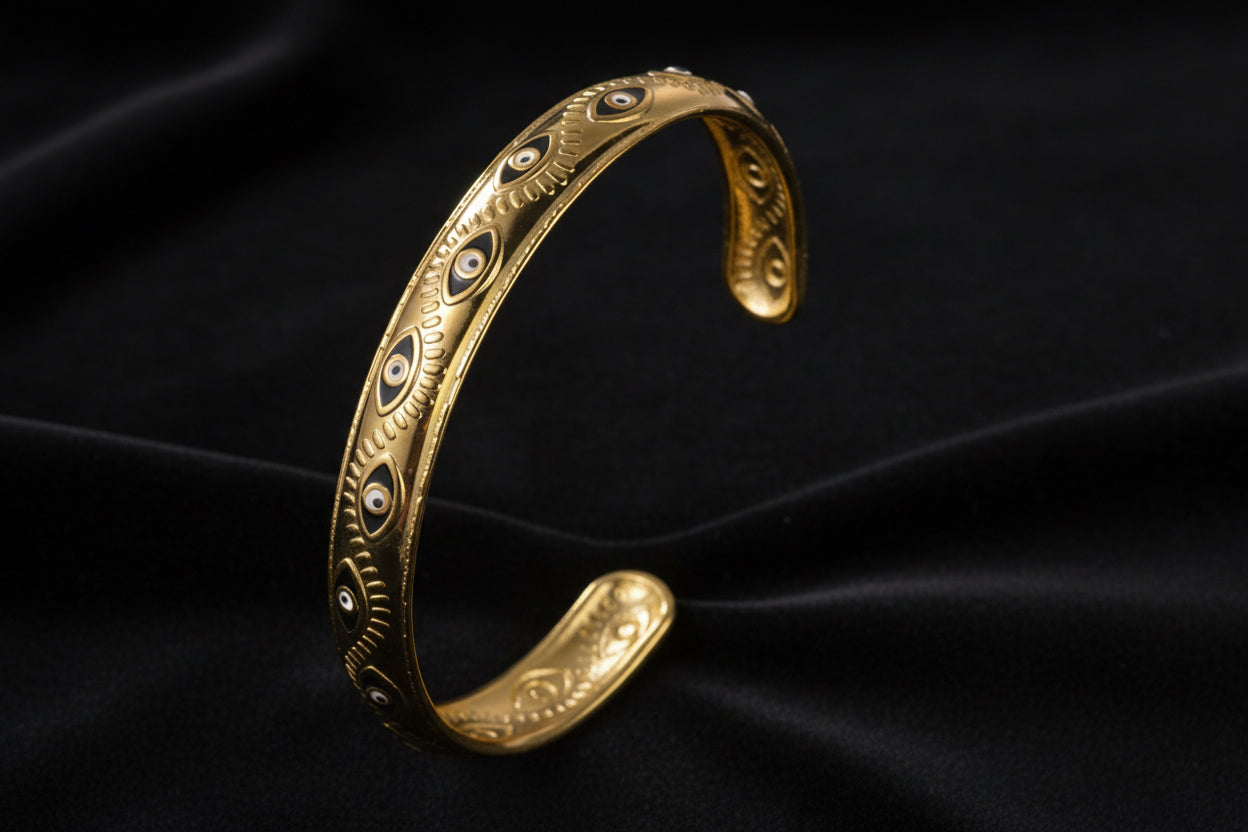 Vintage Black Eye Cuff Bracelet